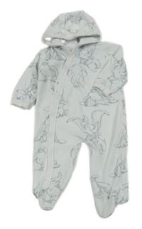 Bílo-šedá plyšová kombinéza s Dumbem a kapucí Disney