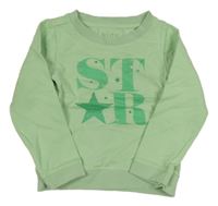 Svetlozelená mikina s nápisom Tchibo