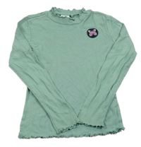 Světlezelené crop triko s motýlkem S. Oliver