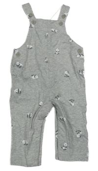 Nové - Šedé laclové tepláky s pandami 