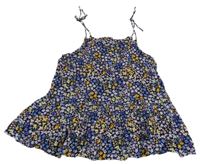 Černo-barevný květovaný top H&M