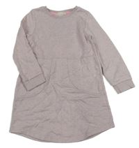 Lila-sivé melírované teplákové šaty H&M