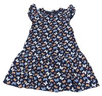 Tmavomodré šaty s motýlikmi C&A