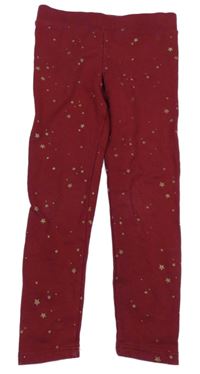 Vínové zateplené legíny s hviezdami H&M