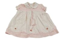 Bielo-svetloružové šaty s 3D kvety