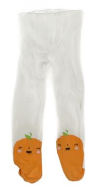 Bílo-oranžové punčocháče s dýněmi