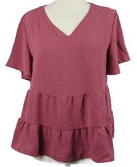 Dámska vínová peplum blúzka Shein