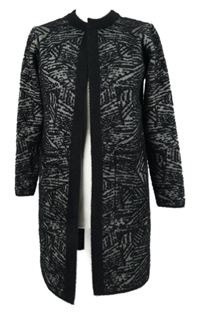 Dámský černo-šedý vzorovaný svetrový cardigán 