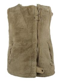 Dámská béžová kožešinová vesta 