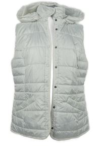 Dámska biela šušťáková zateplená vesta s kapucňou Colours of the World