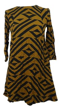Dámské hnědo-černé vzorované šaty H&M
