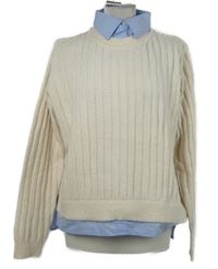 Nové - Dámský bílý svetr se světlemodrou halenkovou vsadkou Primark