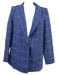 Dámský modrý kostkovaný blejzr Miss Selfridge 