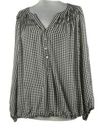 Dámská černo-bílá puntíkovaná šifonová balonová halenka Max Studio 