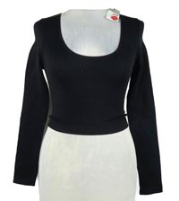 Nové - Dámské černé elastické crop triko Primark 