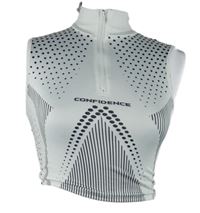 Dámsky bielo-čierny vzorovaný športový crop top Shein