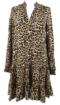 Dámské černo-oranžové vzorované šaty Next 