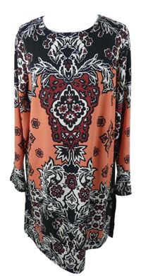 Dámske čierno-ružové vzorované šaty H&M