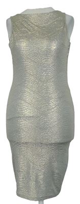 Dámske zlaté vzorované šaty Jane Norman