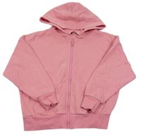 Růžová propínací mikina s kapucí George