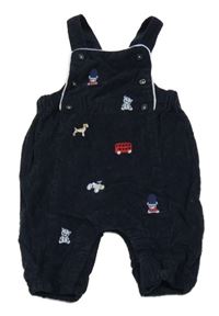 Tmavomodré laclové manšestráky s obrázky little nutmeg