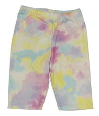 Bielo-ružovo-farebné rebrované elastické kraťasy Shein