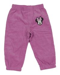 Růžové manšestrové kalhoty s Minnie Disney
