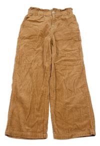 Hnedé menšestrové široké nohavice Vertbaudet