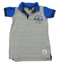 Modro-sivé polo tričko s logem Beverly Hills Polo club
