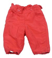 Růžové šusťákové zateplené kalhoty Ergee