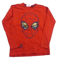 Červené tričko s překlápěcími flitry - Spiderman Marvel