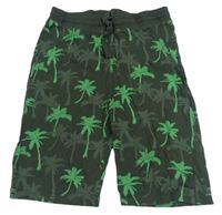 Khaki teplákové kraťasy s palmami H&M