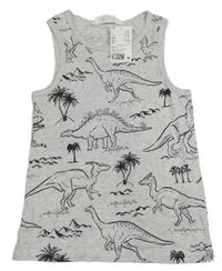 Sivé tielko s dinosaurami a palmami H&M