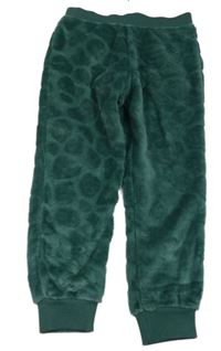 Tmavozelené chlpaté pyžamové nohavice zn. F&F