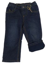 Tmavomodré zateplené rifle Lupilu