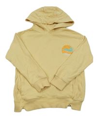 Žltá mikina s potlačou a kapucňou M&S