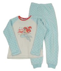 Bílo-světlemodré plyšové pyžamo s Ariel Disney