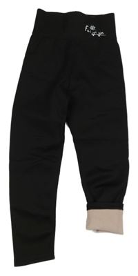 Černé thermo legíny s nápisem