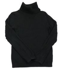 Čierny rebrovaný svetrový rolák George