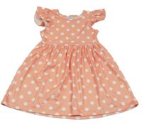 Ružové bodkovaná é šaty