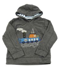 Sivá fleecová mikina s lodí a kapucňou M&S