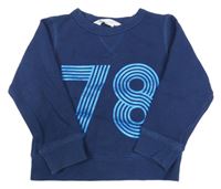 Tmavomodrá mikina s číslom H&M