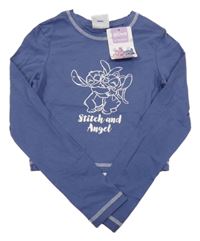 Nové - Tmavomodré crop tričko so Stitchem Primark