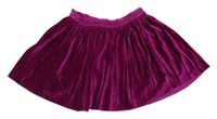 Purpurová zamatová plisovaná sukňa