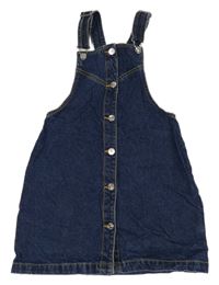Tmavomodré rifľové na traké prepínaci šaty Denim Co.