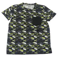 Čierno-sivo-limetkové fukční tričko Crivit