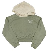 Khaki crop mikina s nápisom a kapucňou River Island