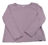 Fialové rebrované tričko H&M