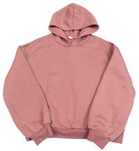 Staroružová crop mikina s nápisom a kapucňou zn. Shein