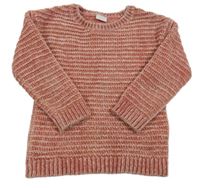 Růžový třpytivý žinylkový svetr F&F